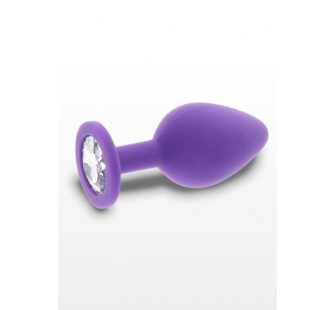Анальная пробка с прозрачным кристаллом Toy Joy Diamond Booty Jewel фиолетовый, Medium