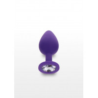 Анальна пробка із прозорим кристалом Toy Joy Diamond Booty Jewel фіолетовий, Medium