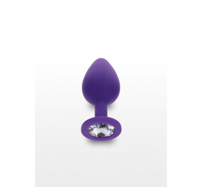 Анальная пробка с прозрачным кристаллом Toy Joy Diamond Booty Jewel фиолетовый, Medium