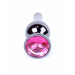 Анальная пробка из нержавеющей стали с камнем Plug-Jewellery Dark Silver BUTT PLUG- Pink
