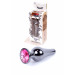Анальная пробка из нержавеющей стали с камнем Plug-Jewellery Dark Silver BUTT PLUG- Pink