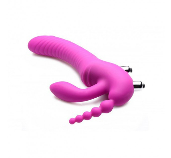 Безремневой страпон с вибрацией тройной, Regal Rider Strap-On Vibrator
