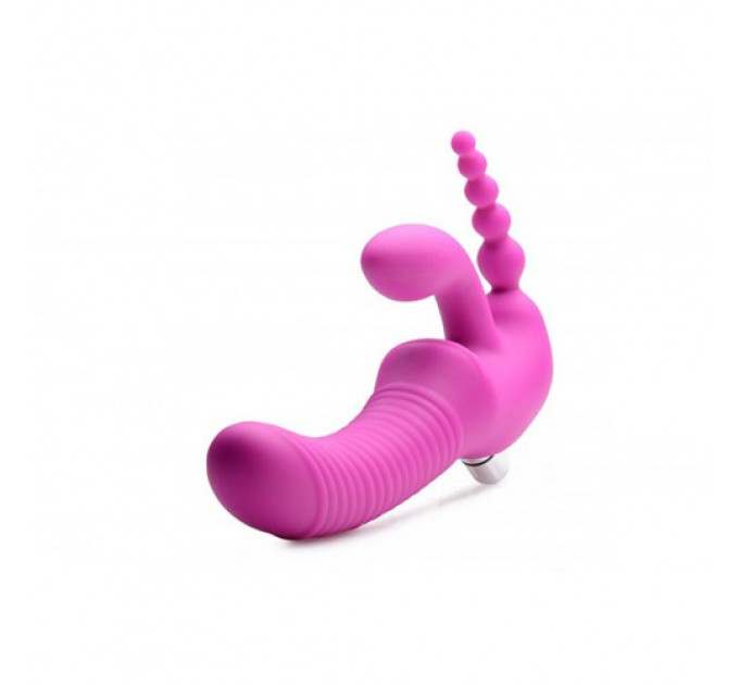 Безремневой страпон с вибрацией тройной, Regal Rider Strap-On Vibrator