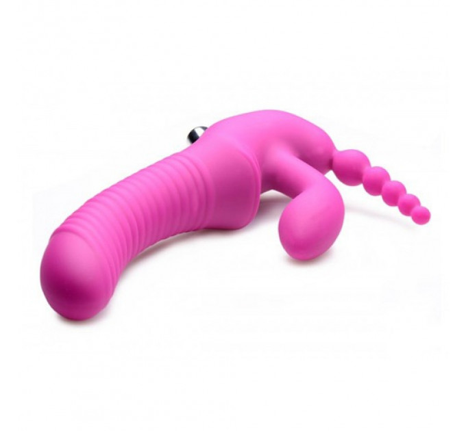 Безремневой страпон с вибрацией тройной, Regal Rider Strap-On Vibrator