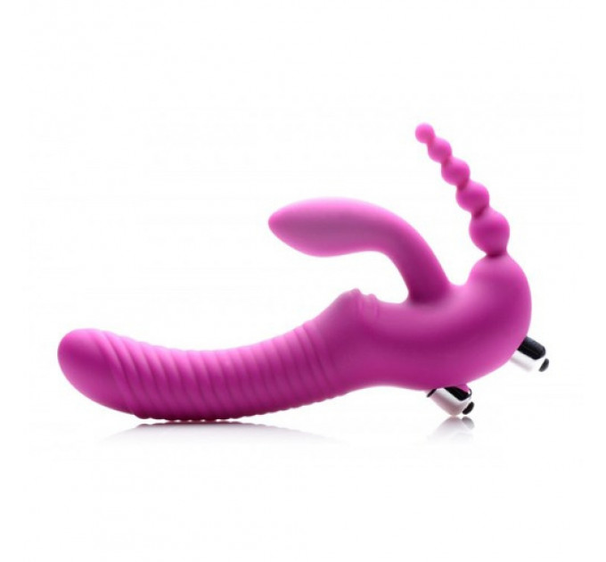 Безремневой страпон с вибрацией тройной, Regal Rider Strap-On Vibrator