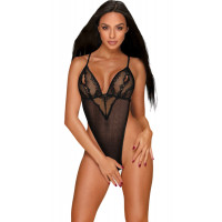 Сексуальное боди полупрозрачное Obsessive Millagro с открытым доступом, черное, L/XL