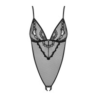 Сексуальное боди полупрозрачное Obsessive Millagro с открытым доступом, черное, L/XL
