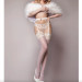 Чулки Ballerina's Secret Stockings с кружевным верхом на силиконовой ленте, белые, S/M