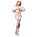 Чулки Ballerina's Secret Stockings с кружевным верхом на силиконовой ленте, белые, S/M