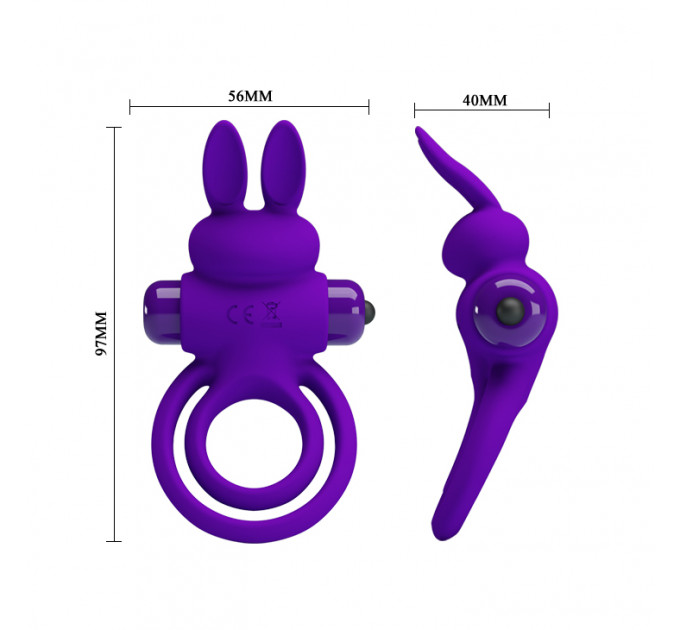 Ерекційне кільце PRETTY LOVE Penis Ring подвійним кільцем, фіолет
