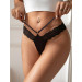 Еротичні стрінги StarNight з мереживом, чорні, S