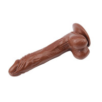 Фаллоимитатор реалистичный с мошонкой Chisa Ballsy Super Cock James Deen на присоске, коричневый