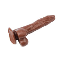 Фаллоимитатор реалистичный с мошонкой Chisa Ballsy Super Cock James Deen на присоске, коричневый