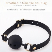 Кляп с шариком Roоmfun Mouth Ball Gag силиконовый, черный