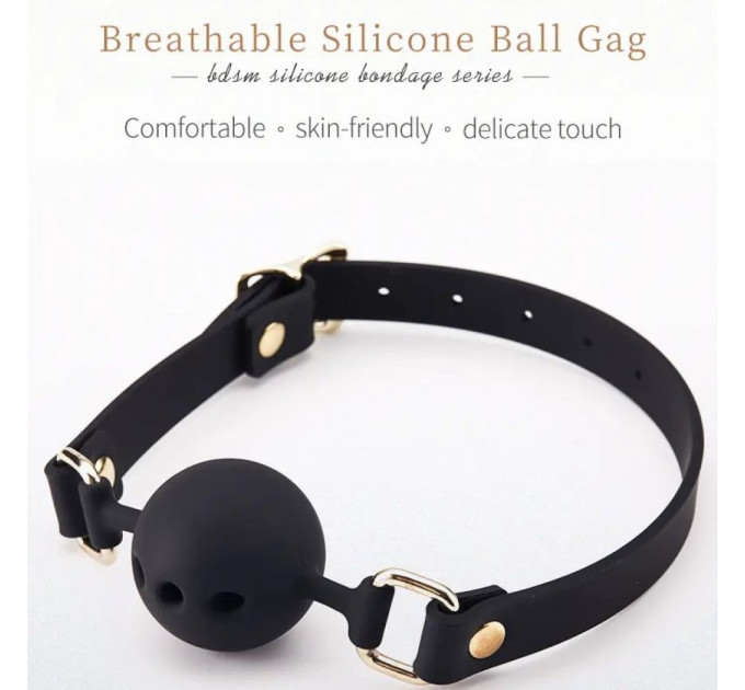 Кляп з кулькою Roоmfun Mouth Ball Gag силіконовий, чорний