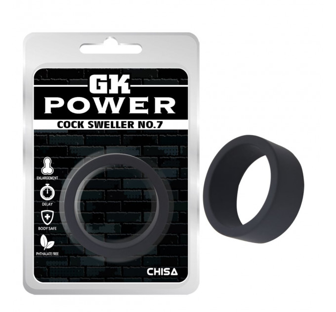 Кольцо эрекционное Chisa GK Power Cock Sweller №7, черное