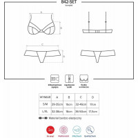 Комплект еротичної білизни Obsessive 842-SET-5 бордовий, S/M
