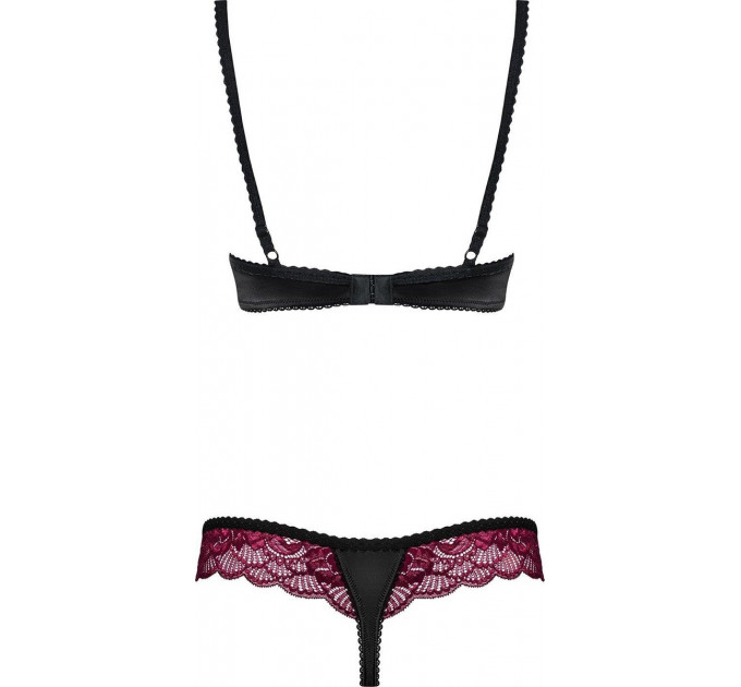 Комплект эротического белья Obsessive 842-SET-5 бордовый, S/M