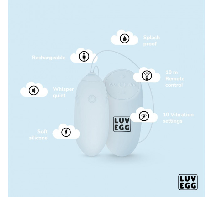 Виброяйцо с пультом LUV EGG голубое