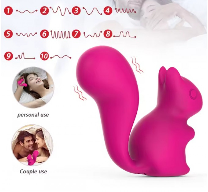 Міні-вібратор кліторальний Every Night Toys Debbie у формі білочки фіолетовий, 10 режимів вібрації