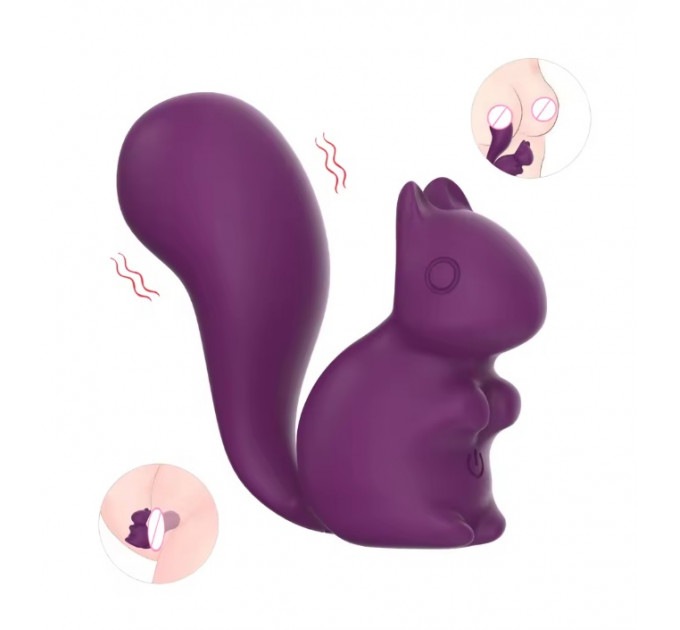 Міні-вібратор кліторальний Every Night Toys Debbie у формі білочки фіолетовий, 10 режимів вібрації