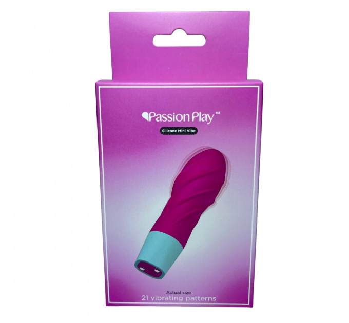 Мини-вибратор с рельефом Passion Play, 10 режимов вибрации, розовый