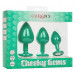 Набір анальних пробок Cheeky Gems 3 розміру, зелені