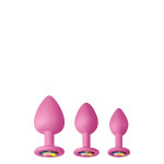 Набор анальных пробок силикон NS Novelties GLAMS SPADES TRAINER KIT PINK
