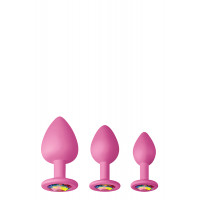 Набір анальних пробок силікон NS Novelties GLAMS SPADES TRAINER KIT PINK