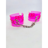 Наручники DS Fetish Handcuffs transparent pink