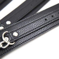 Наручники из экокожи DS Fetish Wrist Restraints чорні із сріблястою фурнітурою