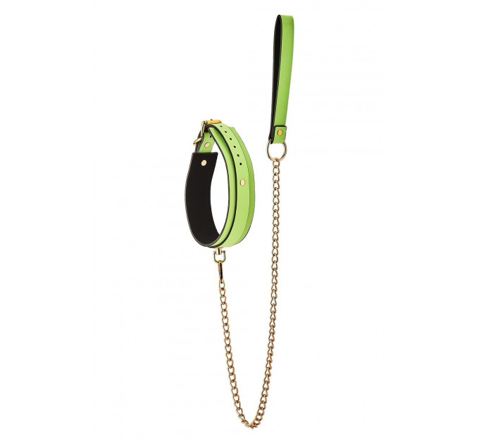 Ошейник с поводком светящийся в темноте Dream Toys Radiant Glow In The Dark Collar & Leash зеленый