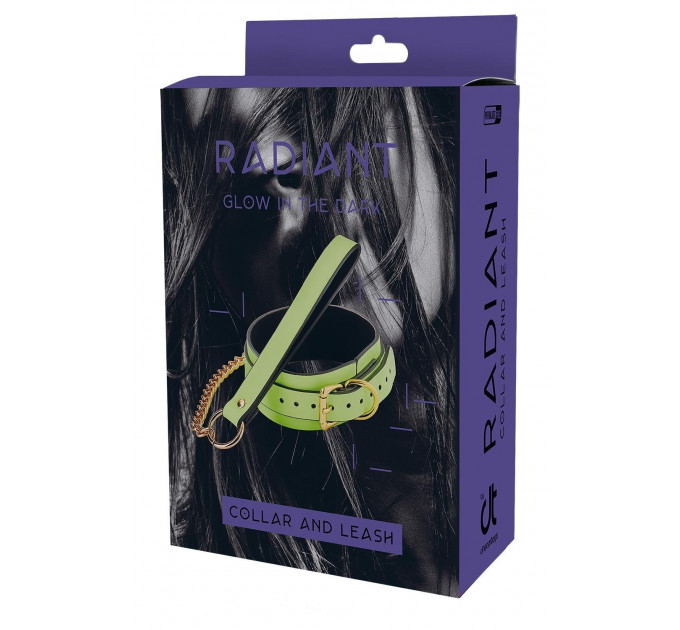 Ошейник с поводком светящийся в темноте Dream Toys Radiant Glow In The Dark Collar & Leash зеленый