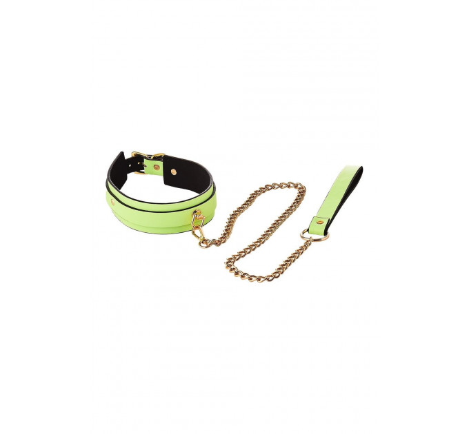 Ошейник с поводком светящийся в темноте Dream Toys Radiant Glow In The Dark Collar & Leash зеленый