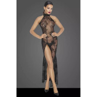 Платье длинное сексуальное с узорами S F239 Noir Handmade, черное