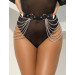 Пояс чорний Star Night Dark Punk із сріблястими ланцюжками, One Size