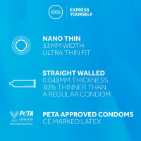 Презервативы ультратонкие EXS Nano Thin латексные (цена за упаковку, 3 шт.)