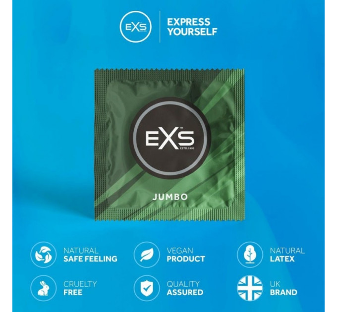 Презервативи королівського розміру Exs Jumbo латексні (ціна за 5 шт.)