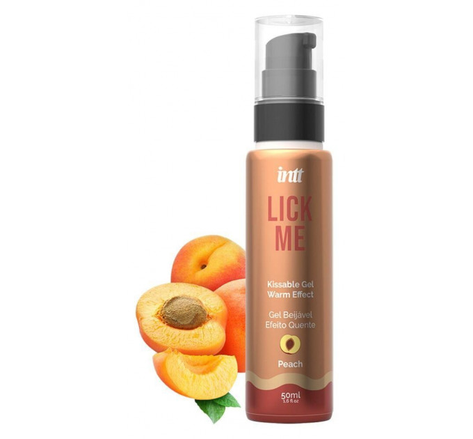 Їстівний гель зі смаком персика Intt Lick Me Peach та зігріваючим ефектом, 50 мл