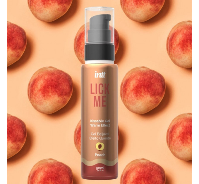 Їстівний гель зі смаком персика Intt Lick Me Peach та зігріваючим ефектом, 50 мл