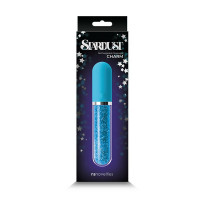 Скляний вібратор із кристалами NS Novelties Stardust Charm блакитний