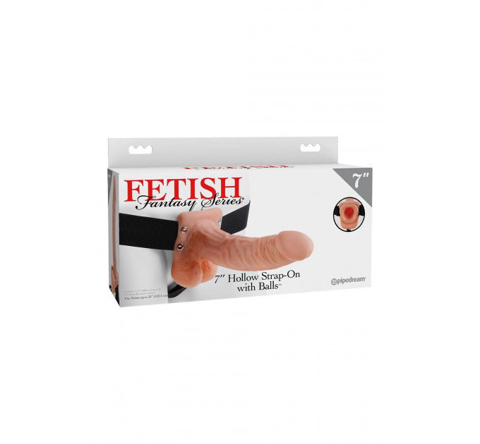 Страпон полый с мошонкой Pipedream Fetish Fantasy Series на черных трусиках