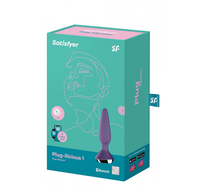 T360157 Анальная пробка с двумя моторами и управлением телефоном Satisfyer Plug-ilicious 1 Purple