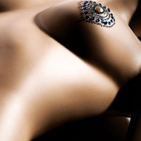 Украшения для груди и бикини со стразами Bijoux Indiscrets Flamboyant изумрудно-голубой