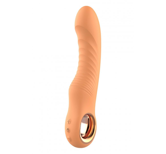 Вібратор ребристий Dream Toys Glam Flexible Ribbed Vibe, помаранчевий