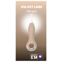 Вибратор точечный с насадками Sweet Em для клитора, бежевый, 14.5 см