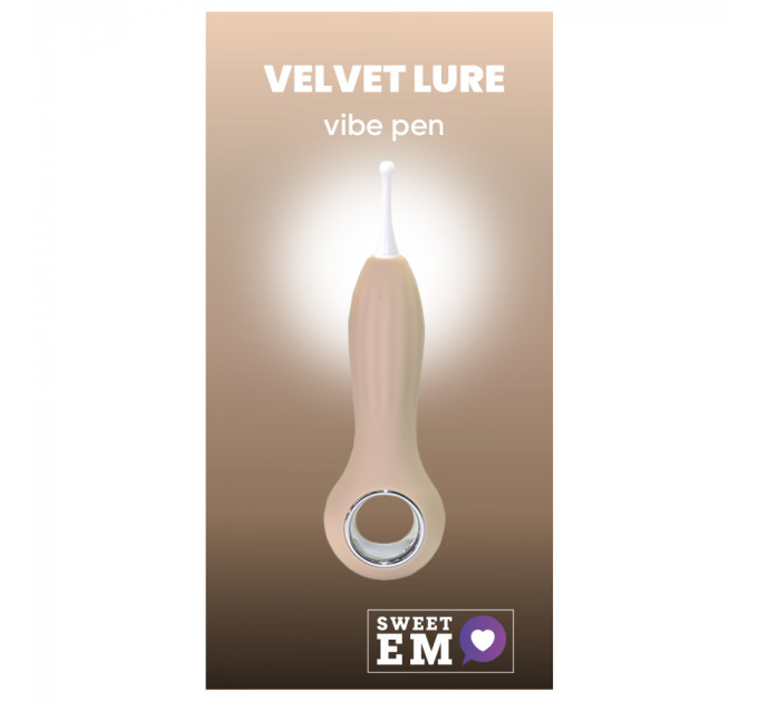 Вібратор точковий з насадками Sweet Em для клітора, бежевий, 14.5 см