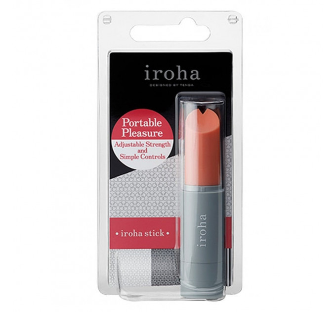 Вибропуля в виде помады Iroha Stick Tenga, медицинский силикон, оранжевая с серым