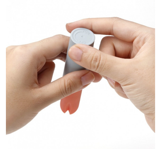 Вибропуля в виде помады Iroha Stick Tenga, медицинский силикон, оранжевая с серым
